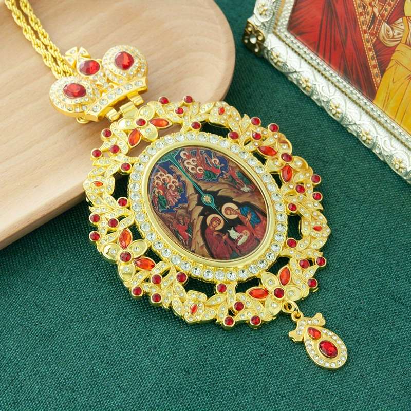 1 Piece Red Jesus Theme Pendant