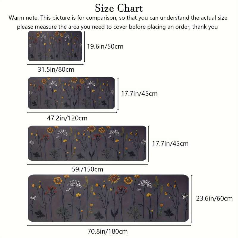 1Pc 17.7x59inch 45x150cm Floor Mat