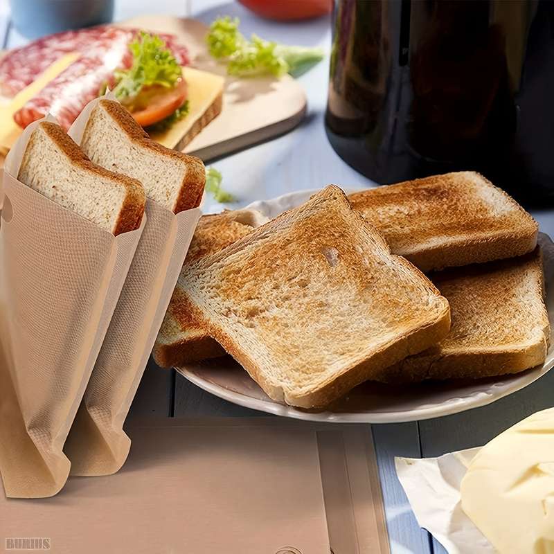 4pcs 6.3x6.5in 16x16.5cm Non-Stick Reusable Toaster Bags Create Grilled Cheese Sandwiches In
