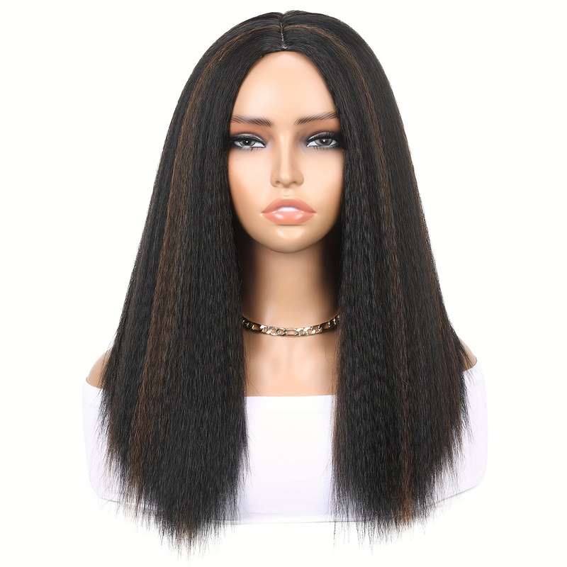 1Pc Black 45.72cm Fashion Design Wig