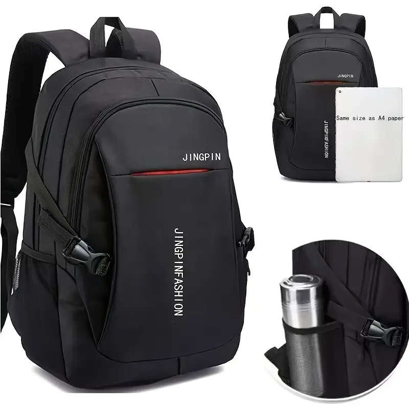 1pc Versatile Nylon Backpack for Teens Adults Large Capacity Waterproof Stain-Resistant with Adjusta