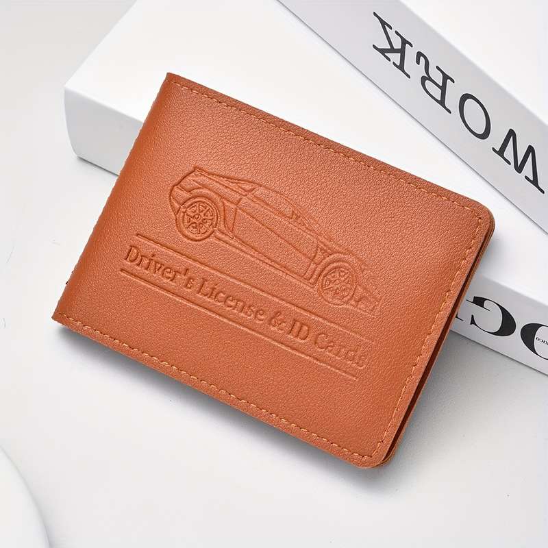 1pc DEABOLAR Driver's License ID Card Holder Stylish Car Design Wallet for Credit Cards Compac