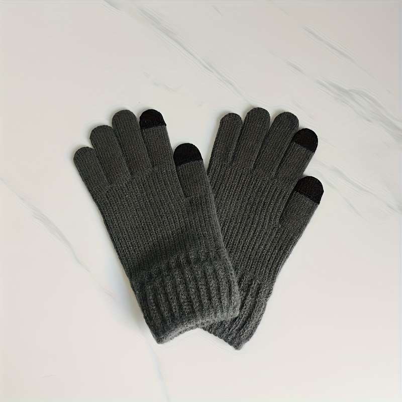 1 Pair Light Gray Warm Gloves