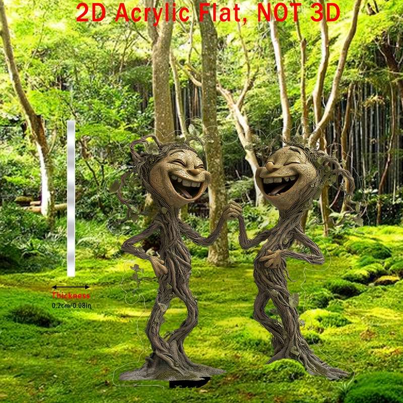 1pc 2D Flat   Plane  Funny Tree Spirit Pattern Floor Decoration 19.99cm x 15.24cm Home And