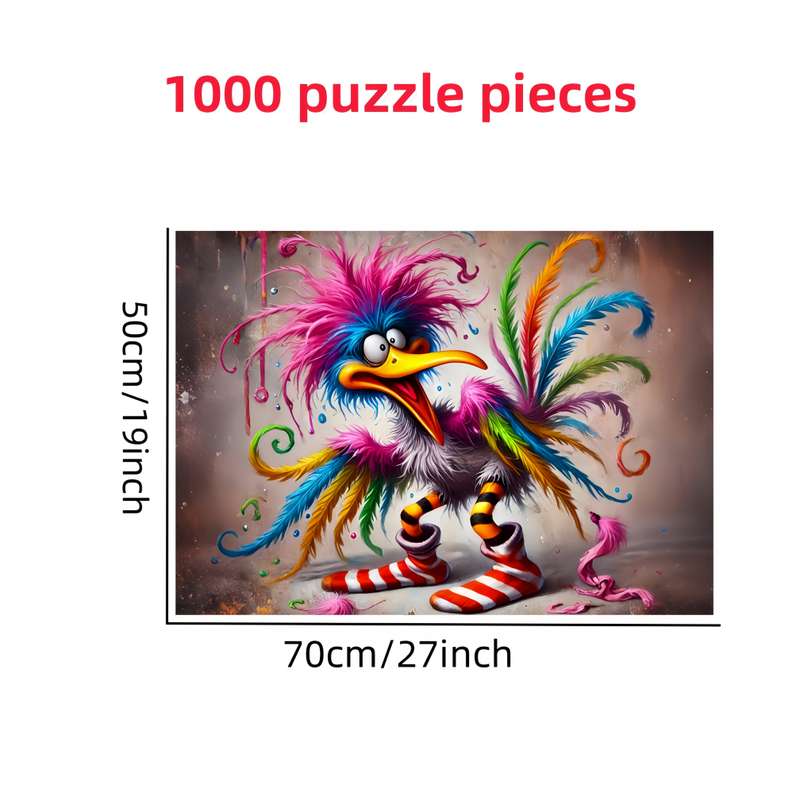 1000pcs Vibrant Fried Bird Puzzle Durable Thick Paper Jigsaw for Adults Colorful