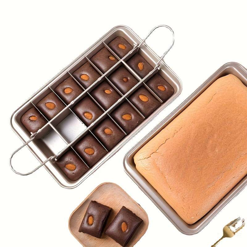 1pc LDQ Stainless Steel Non-Stick Brownie Pan with Dividers 30.99cm x 19.99cm Ideal for Muffins