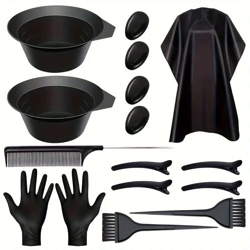 16pcs Hair Coloring Kit with Mixing Bowl Dual-Sided Brush Salon Accessories for All Hair Types