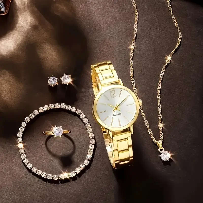6Piece Fashion Womens Quartz Watch Jewelry Set Does