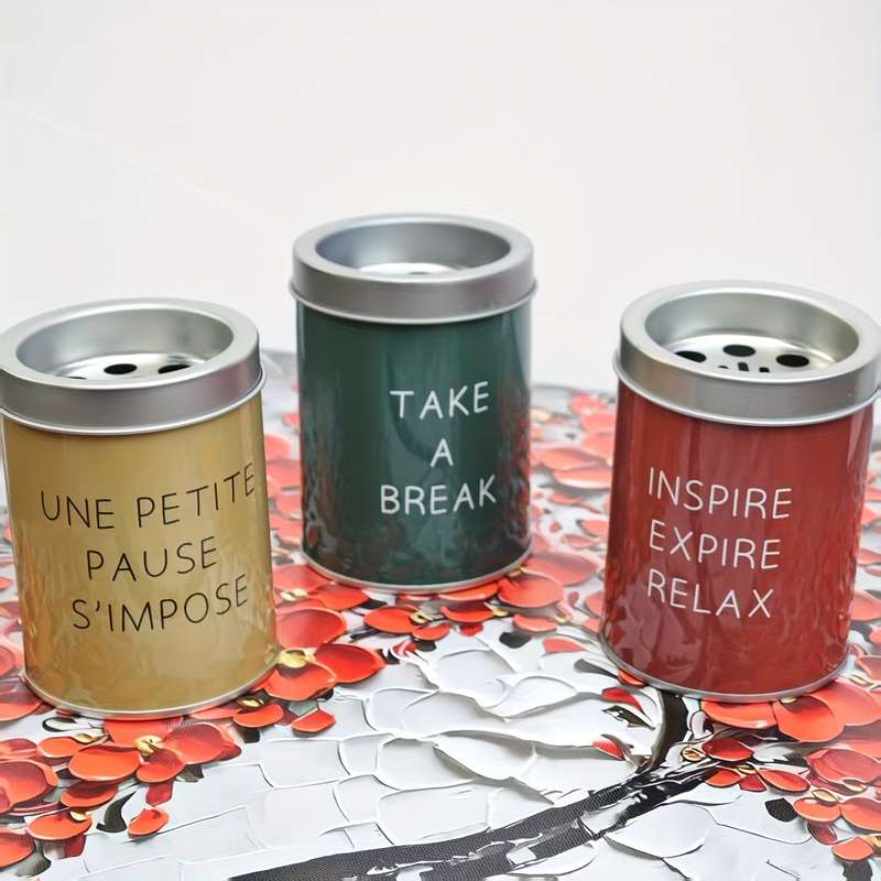 Chic Minimalist Portable Container with Lid "Take a Break Inspire or Relax" Design