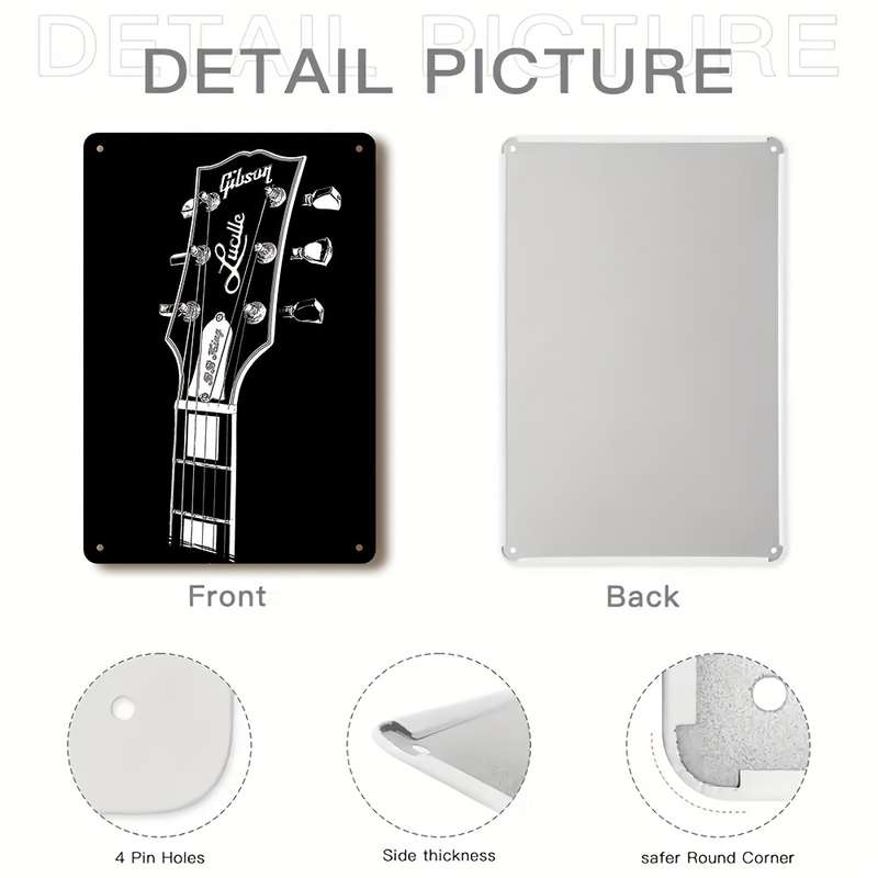 1pc 2D Lucille by Gibson BB King Guitar Metal Tin Sign 20.32x30.48 cm Vintage Retro Wall Art Iro