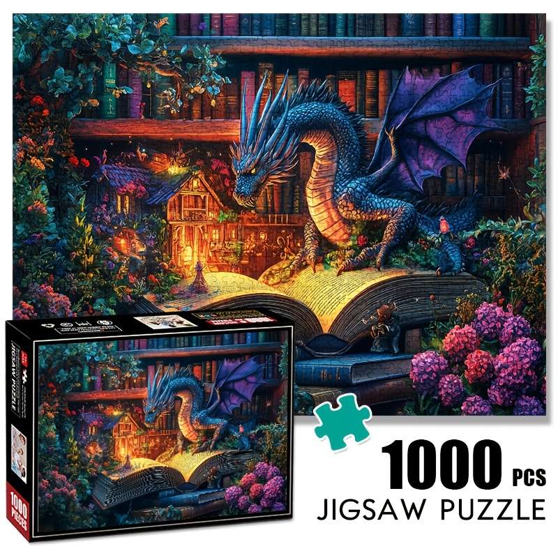 1000pcs Enchanted Dragon Study Jigsaw Puzzle Scratch-Resistant Advanced Skill Leve