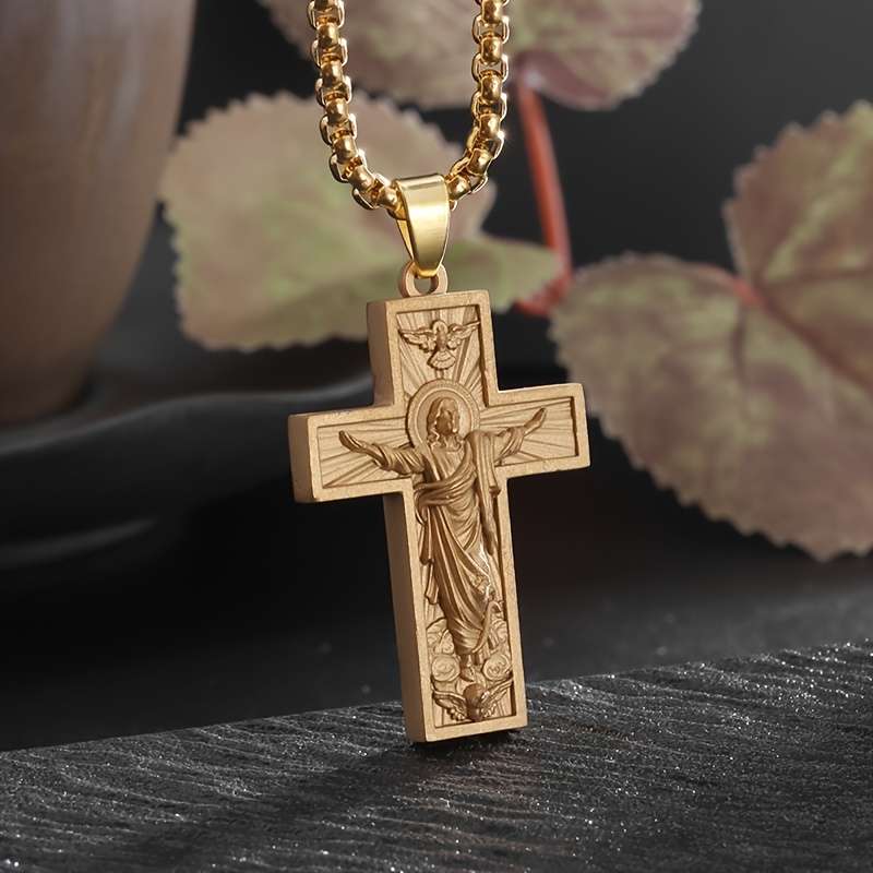 1 Piece Golden Jesus Theme Pendant