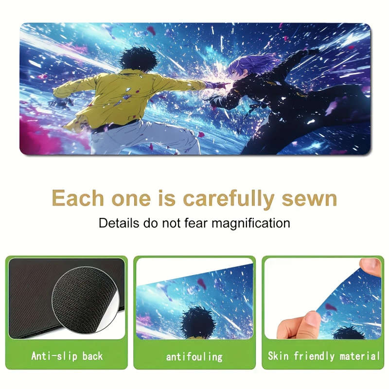 1pc 30x80cm Durable Gaming Mouse Pad with Vibrant Anime Design Waterproof Non-Slip