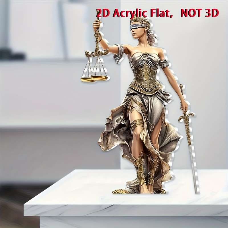 1pc 2D Flat   Elegant Bohemian Goddess Justice Acrylic Table Decoration 15.01cm x 10.01cm