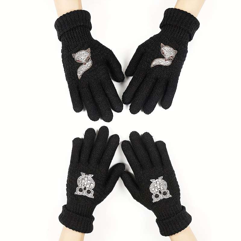 1 Pair Owl Warm Gloves