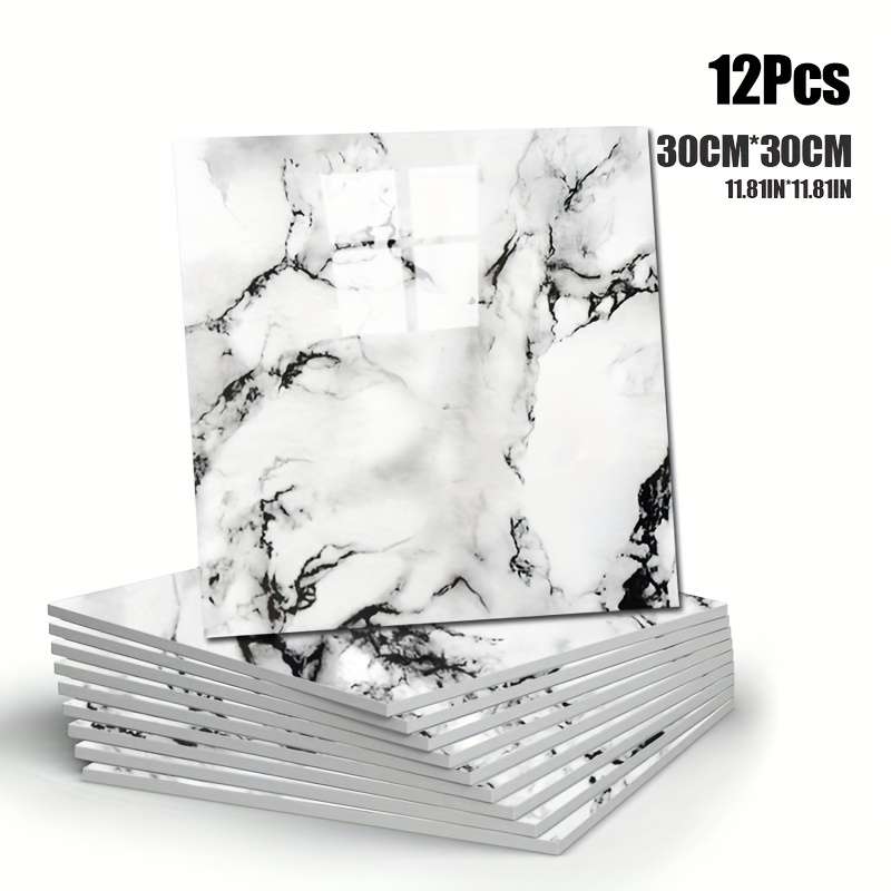 12pcs Wall StickersMarble White