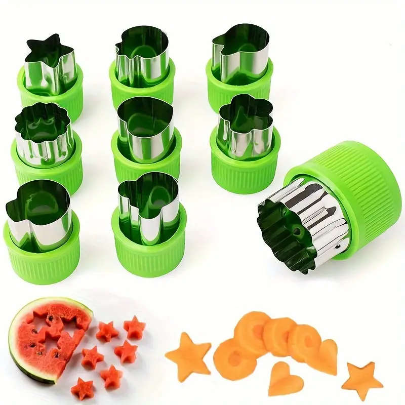 9 pcs Stainless Steel Cookie & Vegetable Cutter Set