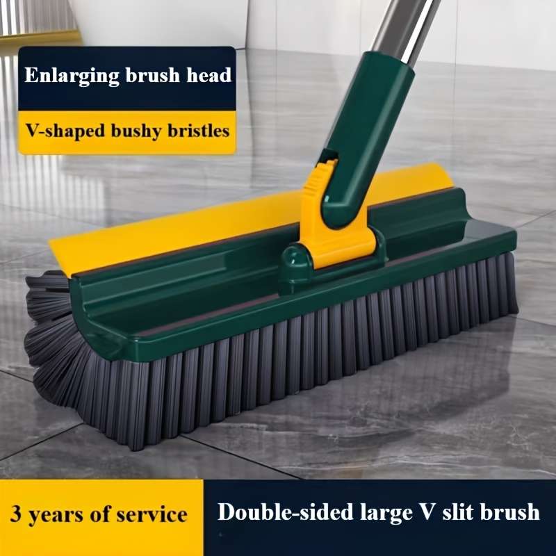 5-in-1 Multi-Purpose Cleaning Brush with Long Handle Clip V-Shaped Bristles for Hard-to-Rea