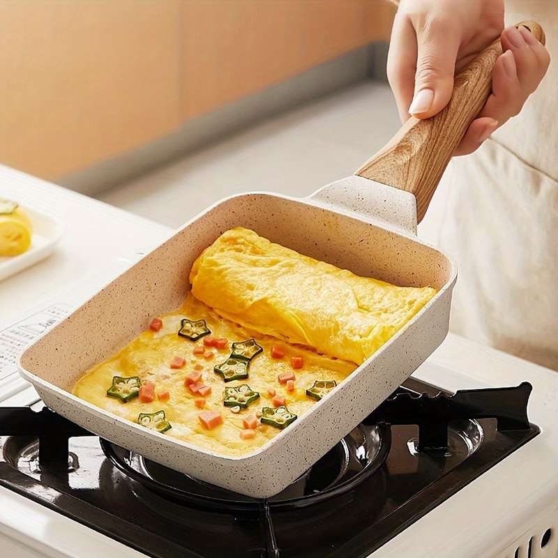 1pc Japanese-Style Tamagoyaki Omelette Pan Aluminum Non-Stick Frying Pan 5.9''x7.08'' Rectang