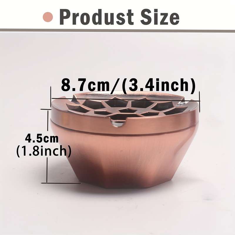 1pc Classic Round Metal Ashtray with Windproof Design C Stylish Windscreen Feature for Outdoor Res