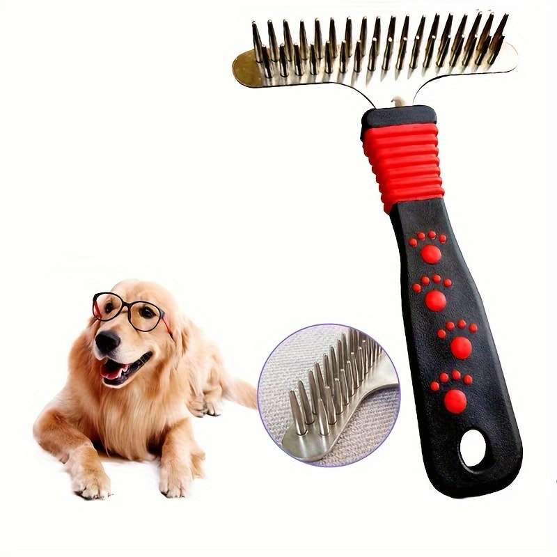 1pc Red And Black Pet Comb