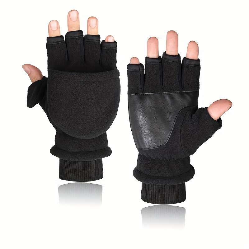 1 Pair Grey Warm Gloves