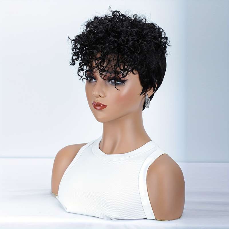 1Pc Black 20.32cm Fashion Design Wig