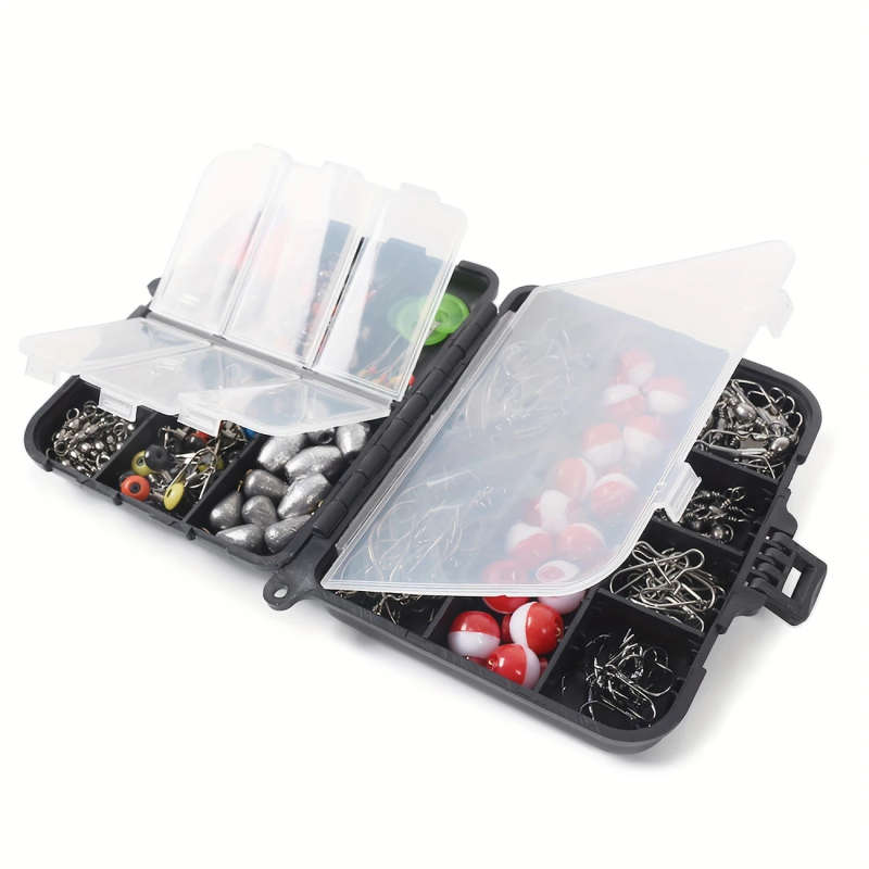 264pcs set Outdoor Fishing Accessories Set with Tackle Box Including Plier Jig Hooks Sinker Weight S