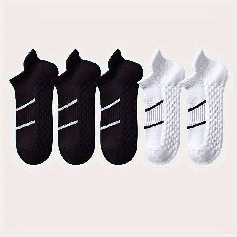 5 Pairs Black And White High Elastic Socks
