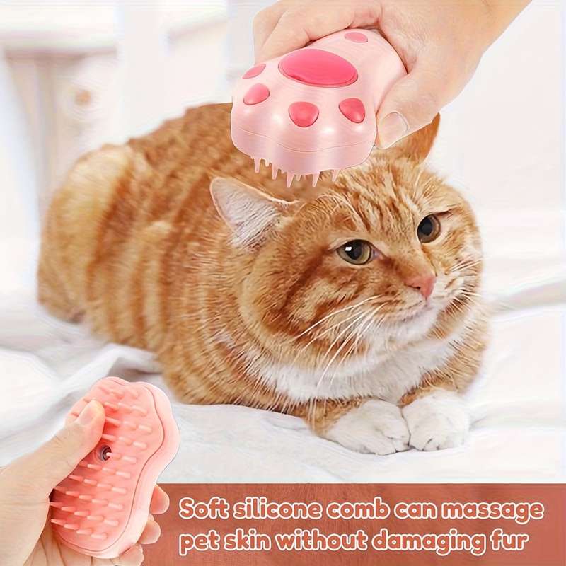 1pc Ice Pink with Scented Foam Pet Comb