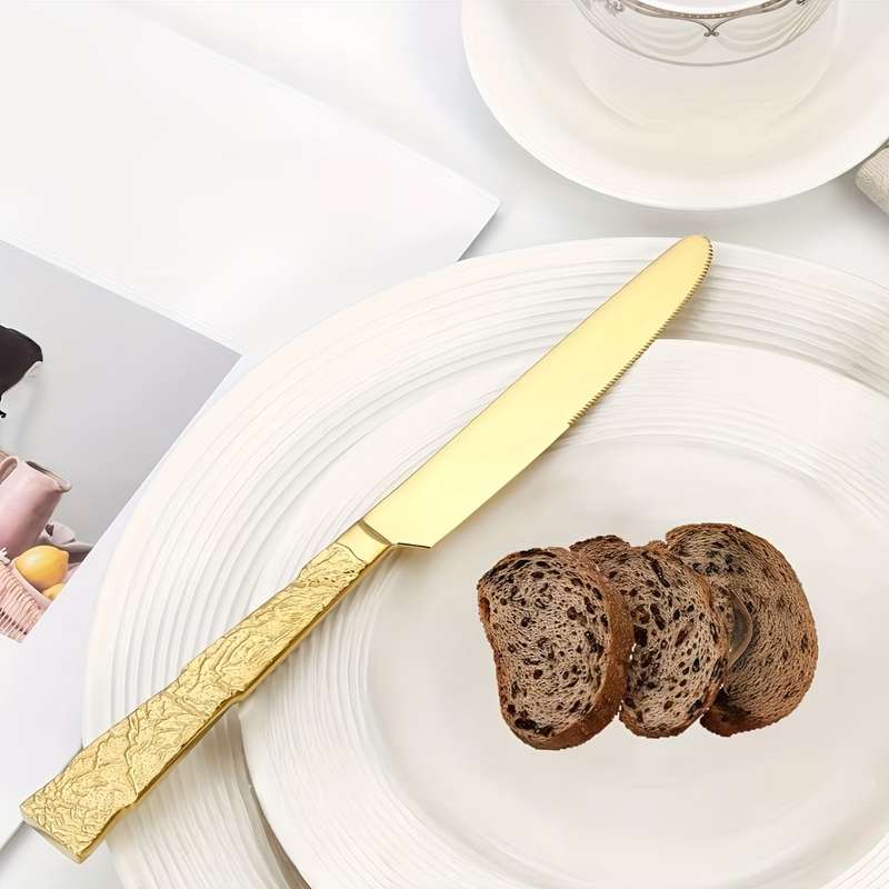 6pcs Vintage Titanium Texture Chef'S Knives Luxurious Stainless Steel Set with Elegant Black