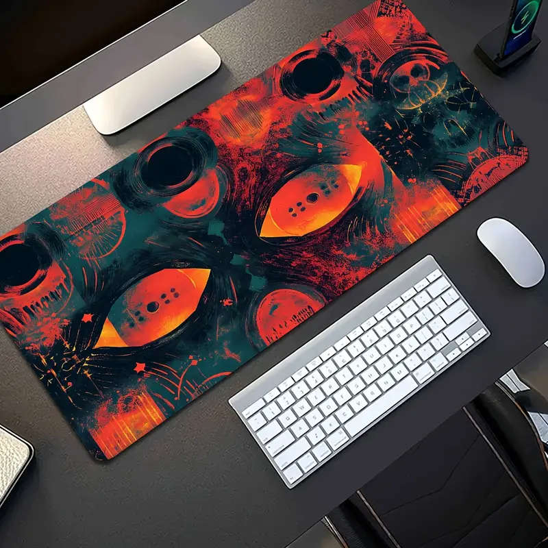 1pc 40x90cm Mythical Red Eye Artistic Rubber Non-Slip Mouse Pad Washable and Durable