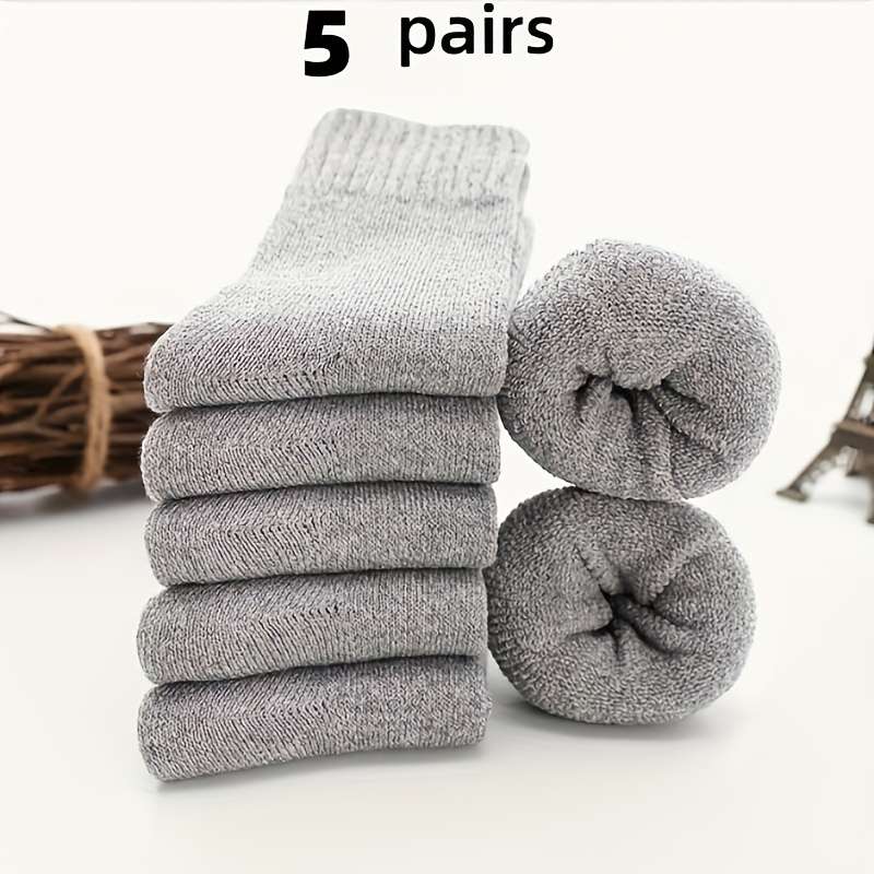 5 Pairs Gray One Size High Elastic Socks