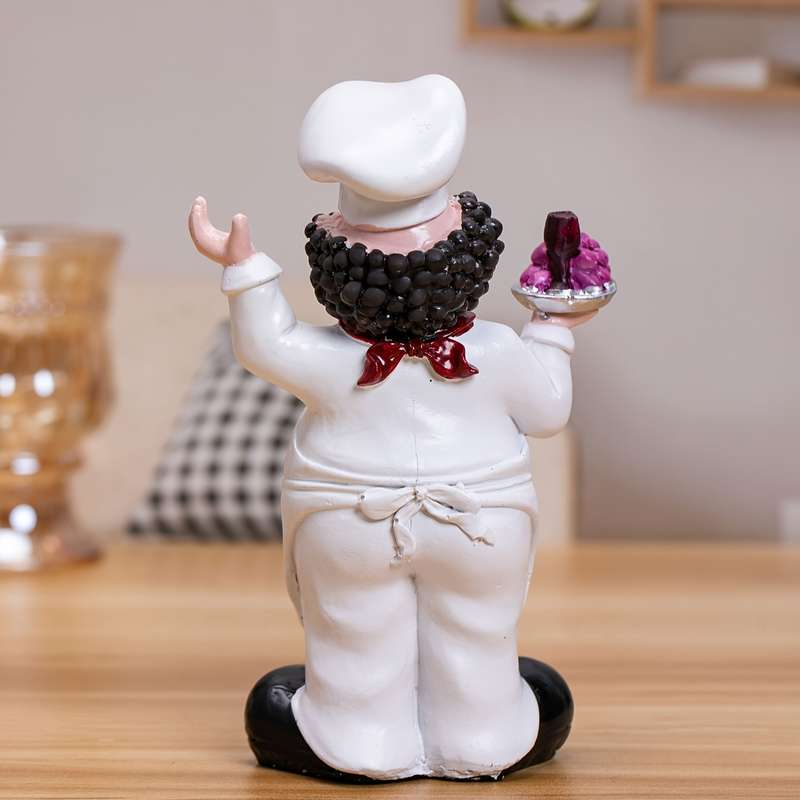1pc Cartoon Chef Resin Figurine Singing Ornament for Indoor Outdoor Decor Ideal for Christ