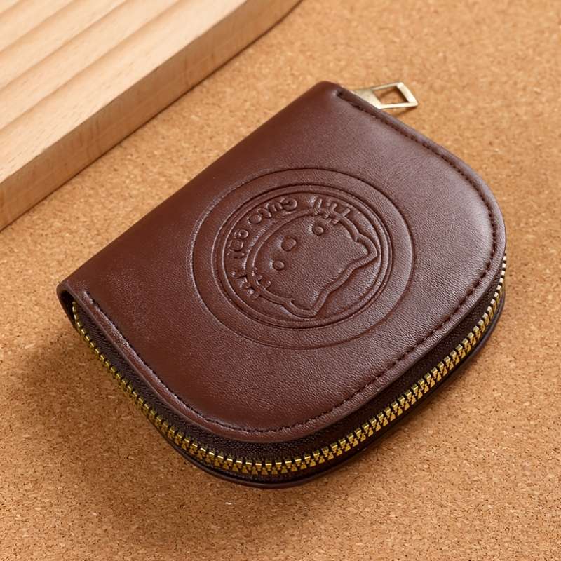 1pc for hello kitty Brown Wallet with Zipper Closure Lightweight Portable Mini Purse for Car