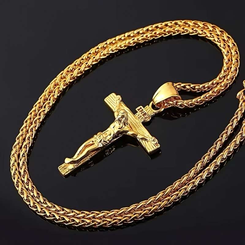 1 Piece Golden Jesus Theme Pendant