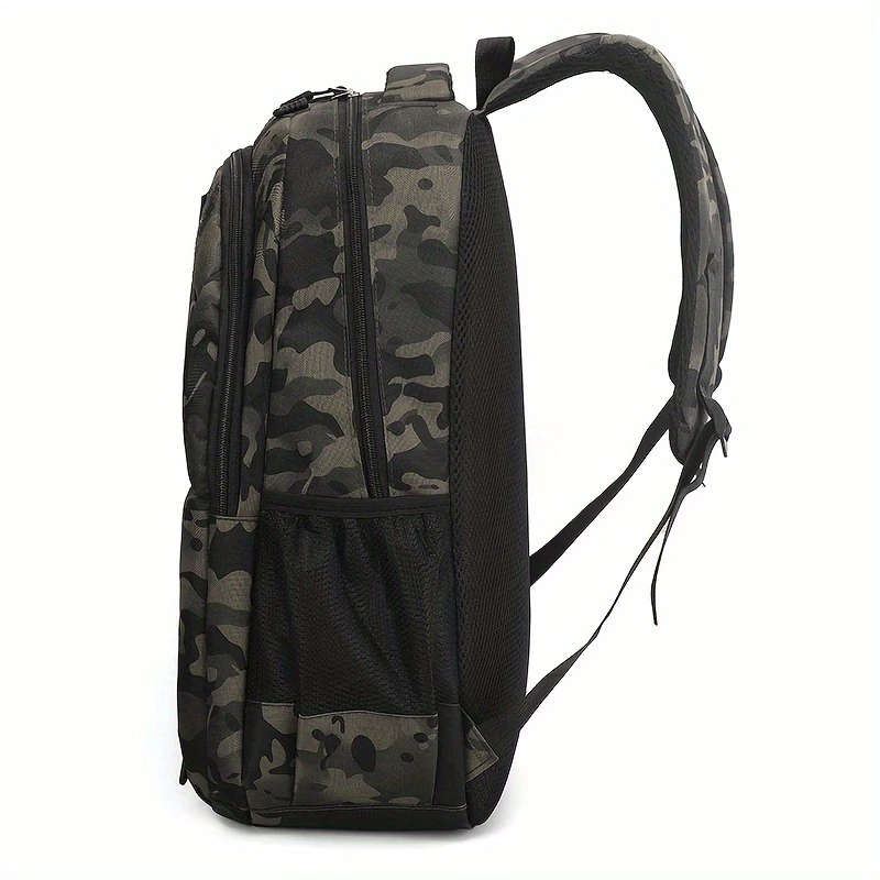 1pc Mens Casual Nylon Backpack with Laptop Compartment Lightweight Adjustable Straps Zipper Closure