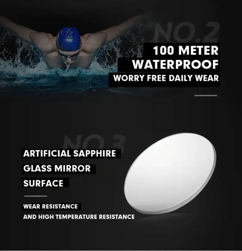     mens business watch sapphire   stainless   with date stopwatch features details 5