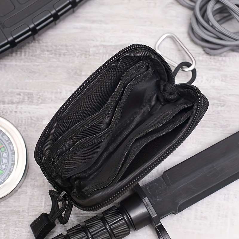 1pc Sporty Oxford Mini Waist Pouch with Clear Window Multi-Functional Coin Purse Card Holder 1 P