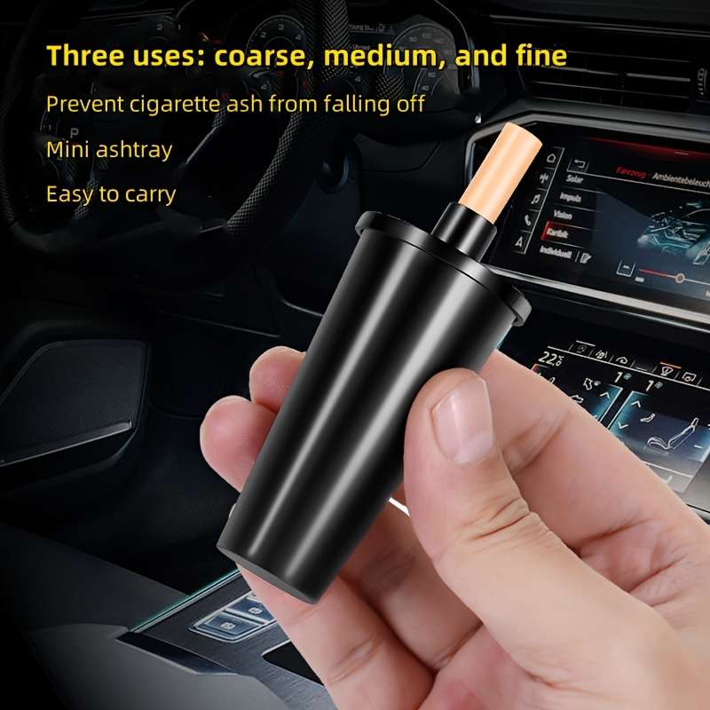 1pc Creative Portable Car Ashtray Handheld Anti-Smudge Cigarette Ash Holder Durable Plastic C