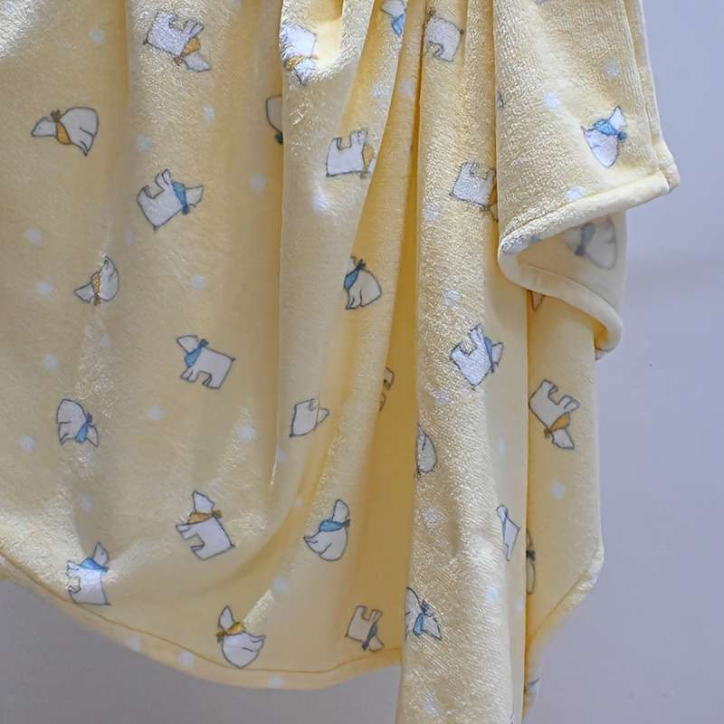 1ps Blanket Color Light Yellow Bear