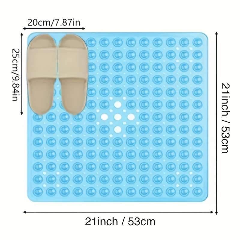 1Pc Light Blue 53x53cm Floor Mat