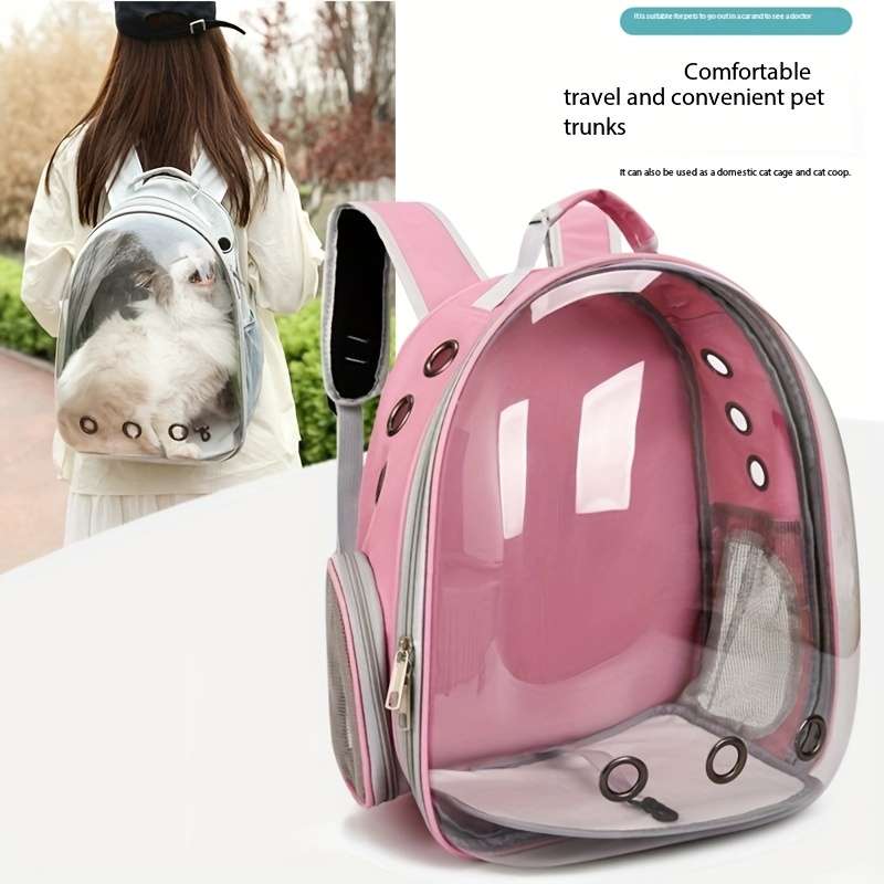 1pc One sizeStyle 9 hole breathable backpack grey Pet Bag