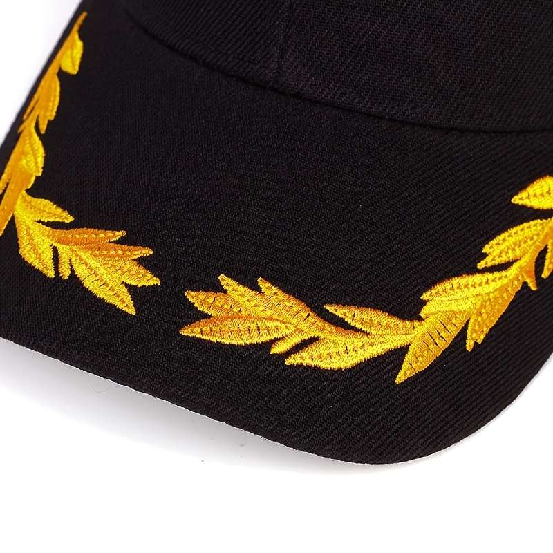 1pc Wheat Embroidery Unisex Baseball Cap Solid Color Casual Dad Hat Adjustable Sports Sports Hats F