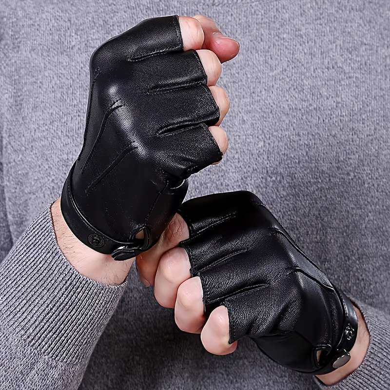 1 Pair Black Outdoor Sports Gloves