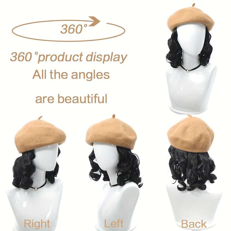 1Pc Black 15.24cm Fashion Design Wig