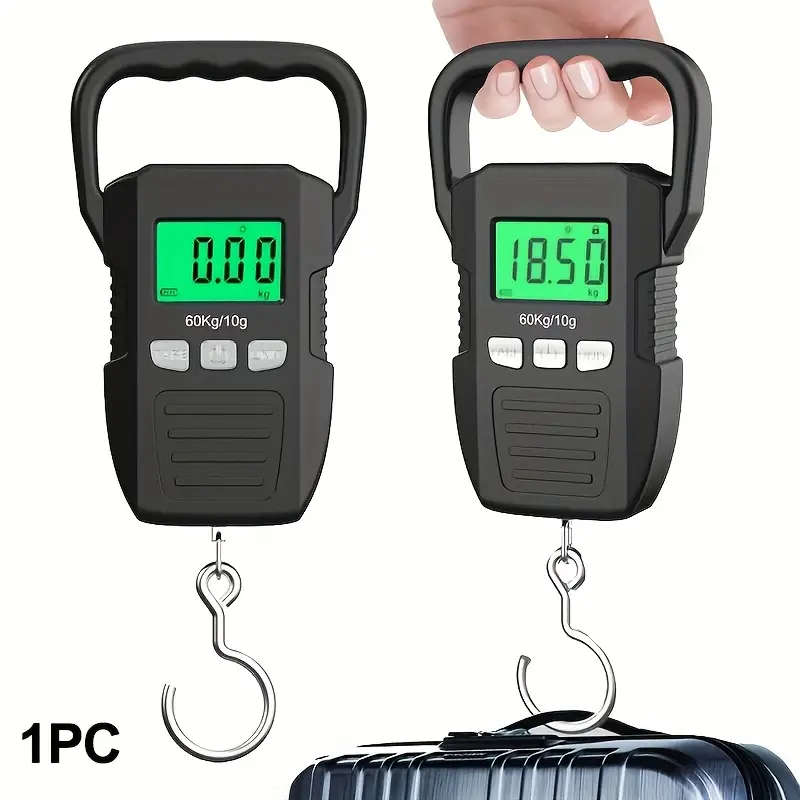 1pc Durable Digital Hanging Scale with Large Backlit LCD Display 60kg Capacity Ideal for Fishing Lug