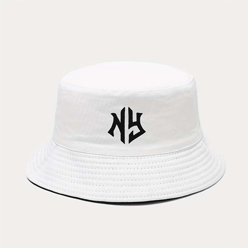 1pc ATHACER Bucket Hat with "NY" Embroidery Breathable Sun Protection Lightweight Foldable Fi