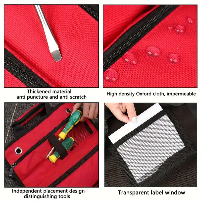 Portable Heavy Duty Tool Organizer Roll Up Bag with Detachable Pouch Suitable for Men and Women