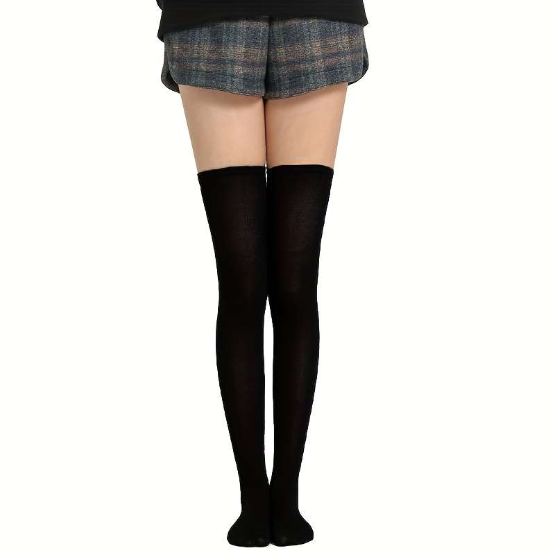 1 Pair Pure Black  Socks